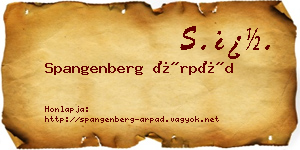 Spangenberg Árpád névjegykártya